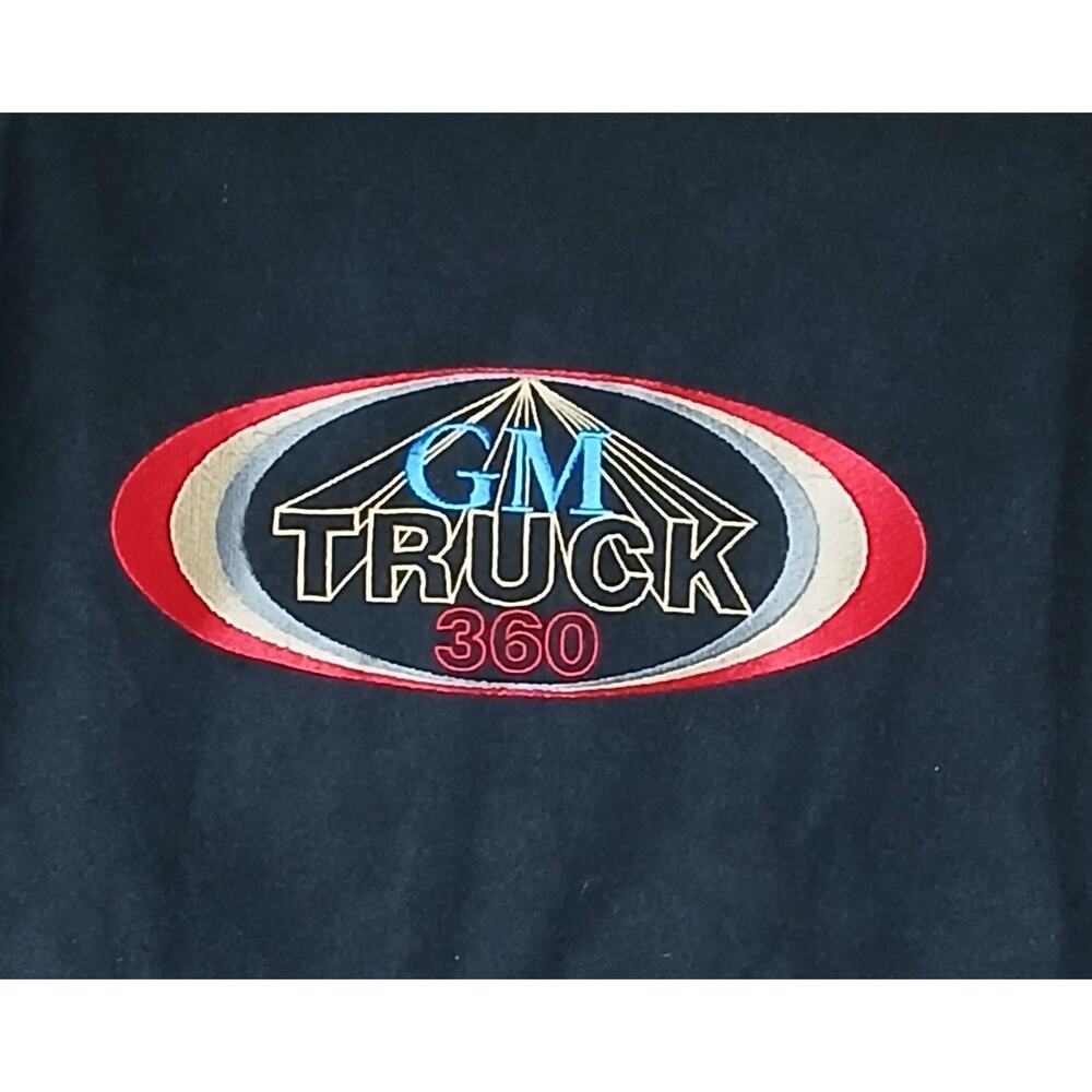 Vintage Mens XL GM Truck 360 Varsity‎ Jacket Black Leather Sleeves Full Snap - Picture 9 of 11